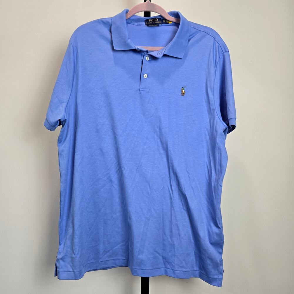 Polo Ralph Lauren Custom Fit Performance Short Sleeve Polo Shirt XL Flesh Pony‎